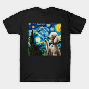 Pampered Pooches Poodle Parade, Dog Starry Night for Dog Lovers T-Shirt